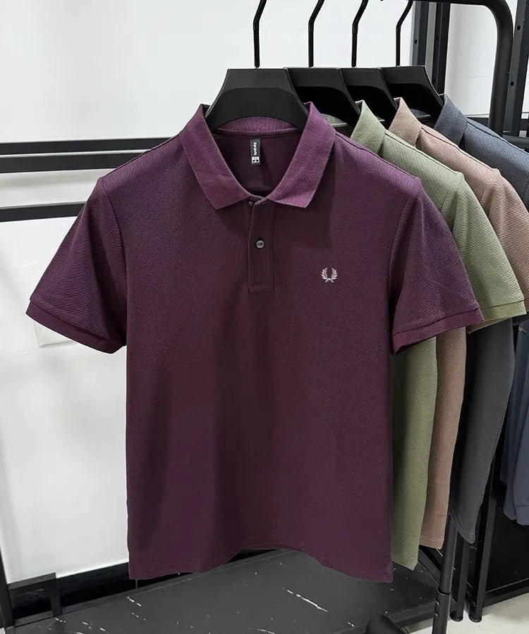 100% pure cotton summer new high-quality men's shortsleeved business casual comfortable polo shirt exquisite embroidery T-shirt