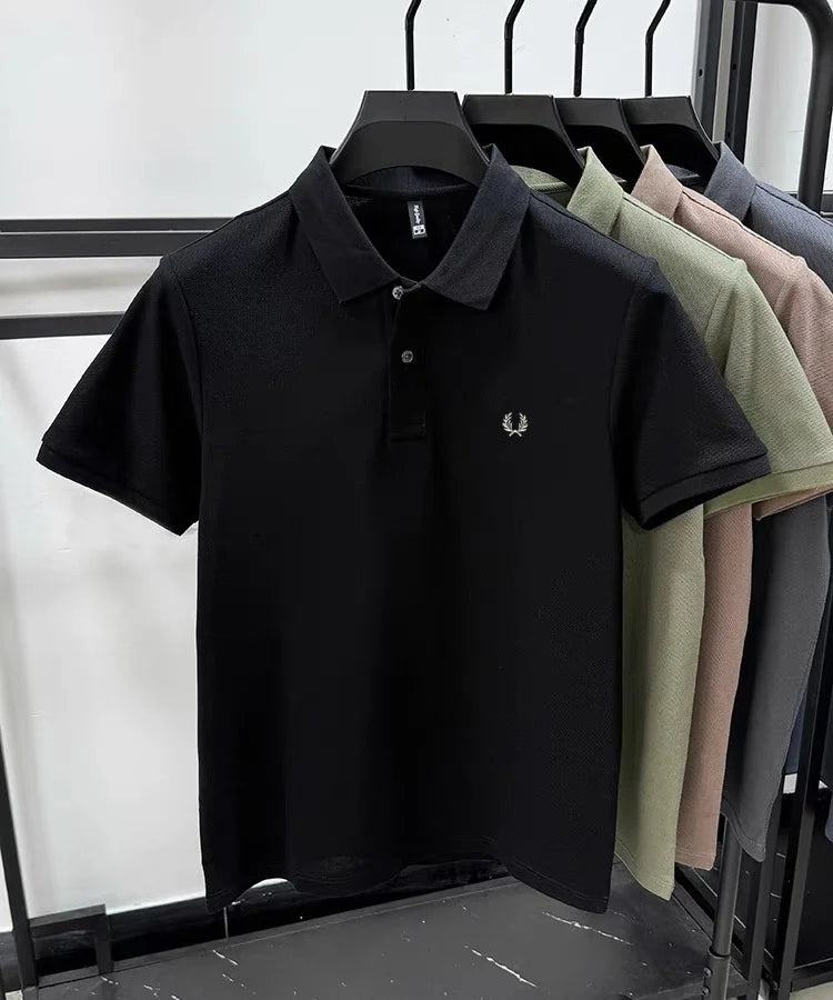 100% pure cotton summer new high-quality men's shortsleeved business casual comfortable polo shirt exquisite embroidery T-shirt