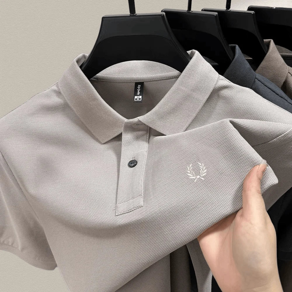 100% pure cotton summer new high-quality men's shortsleeved business casual comfortable polo shirt exquisite embroidery T-shirt