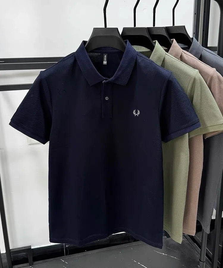 100% pure cotton summer new high-quality men's shortsleeved business casual comfortable polo shirt exquisite embroidery T-shirt