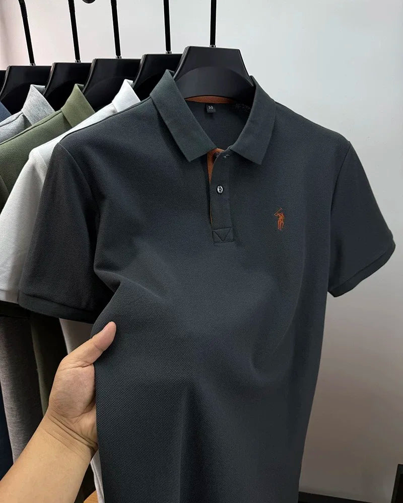 High end brand 100% cotton short sleeve polo shirt men's summer fashion designer new Paul pony embroidery casual golf T-shirt