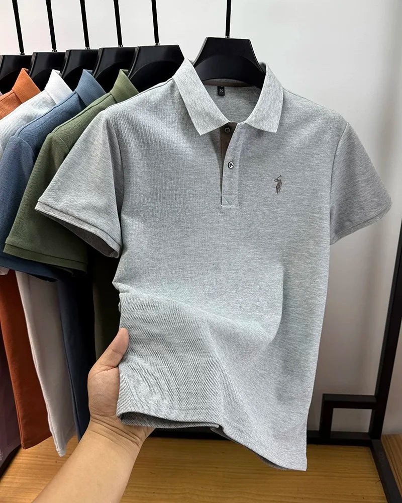 High end brand 100% cotton short sleeve polo shirt men's summer fashion designer new Paul pony embroidery casual golf T-shirt