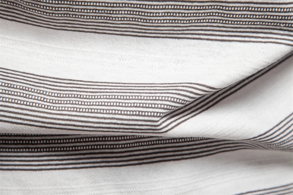 AIOPESON 2025 New Summer Striped V Neck Cotton Polo Shirts for Men Breathable Short Sleeve Casual Knit Shirts Comfort Fit