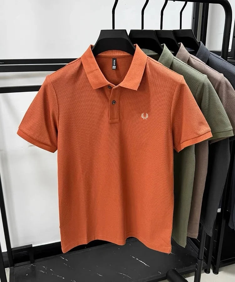 100% pure cotton summer new high-quality men's shortsleeved business casual comfortable polo shirt exquisite embroidery T-shirt