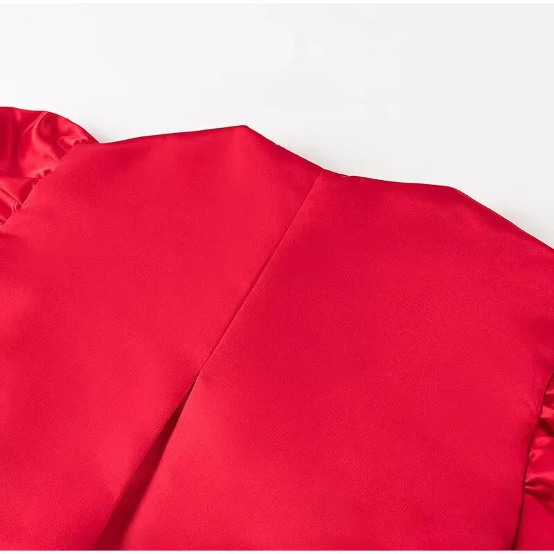 Dress in elegance, crafted from premium fabric, featuring modern puff sleeves, impeccable finish, and a cut that flatters the feminine silhouette. Perfect for versatile combinations—from workwear to special occasions.