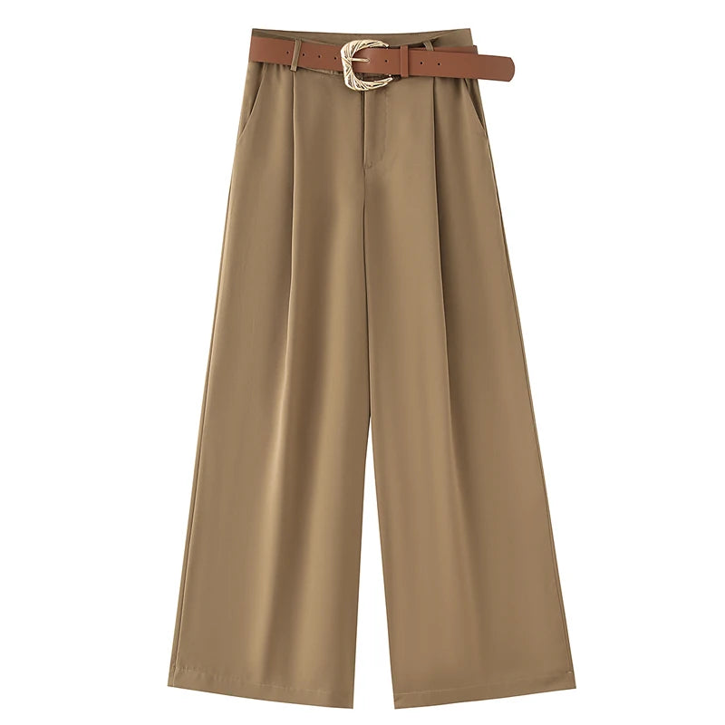 Made from lightweight, breathable fabric, it features a palazzo-style silhouette that elongates the silhouette, a high waistband that accentuates the waist, and an impeccable fit that guarantees sophistication for any occasion.