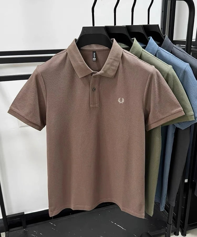 100% pure cotton summer new high-quality men's shortsleeved business casual comfortable polo shirt exquisite embroidery T-shirt