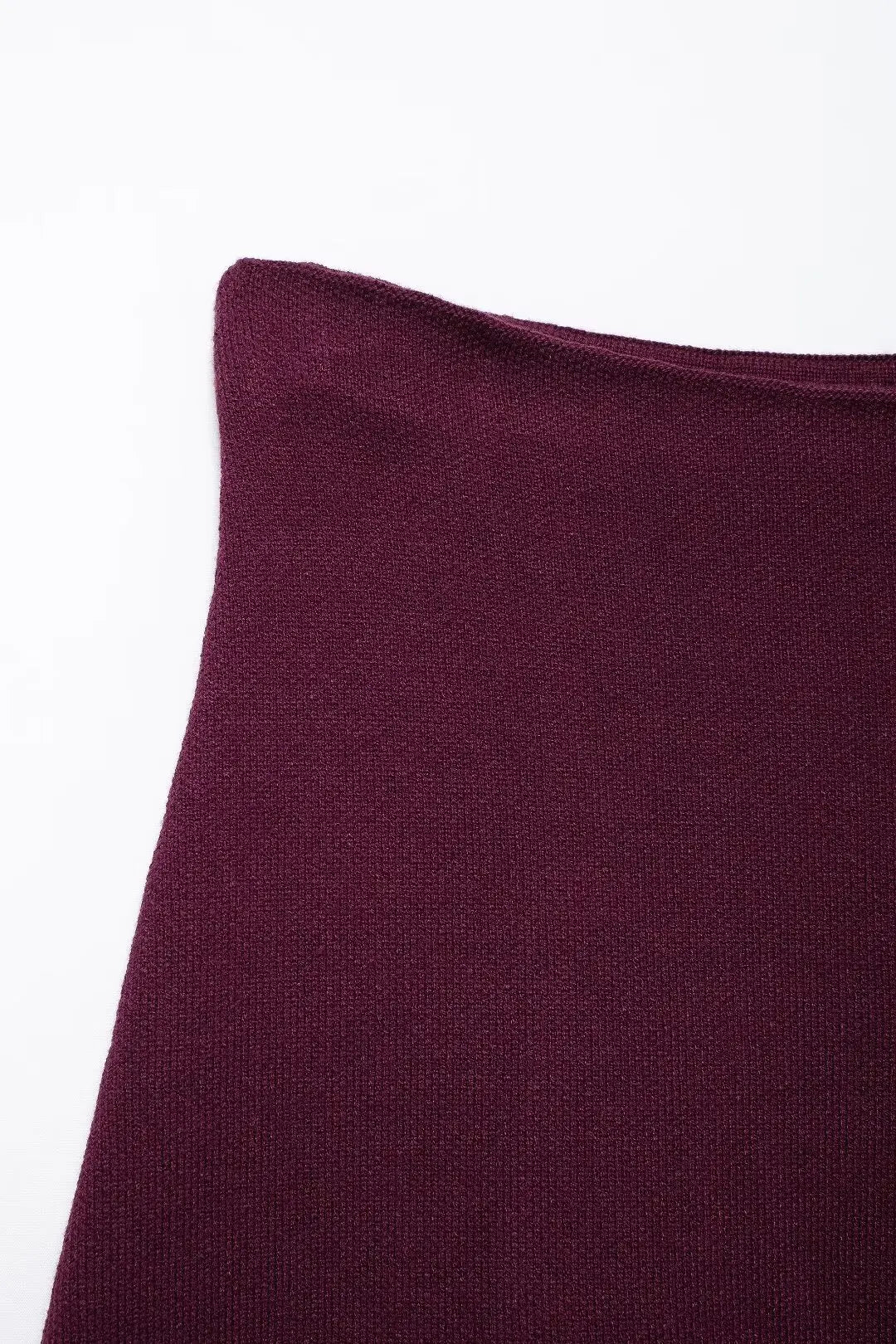 TRAFZA Women Elegant Knitted Coats Fashion Burgundy Red V-neck Slim Cardigan Autumn Office Lady Chic Solid Long Sleeve Outerwear