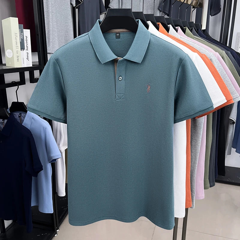 High end brand 100% cotton short sleeve polo shirt men's summer fashion designer new Paul pony embroidery casual golf T-shirt