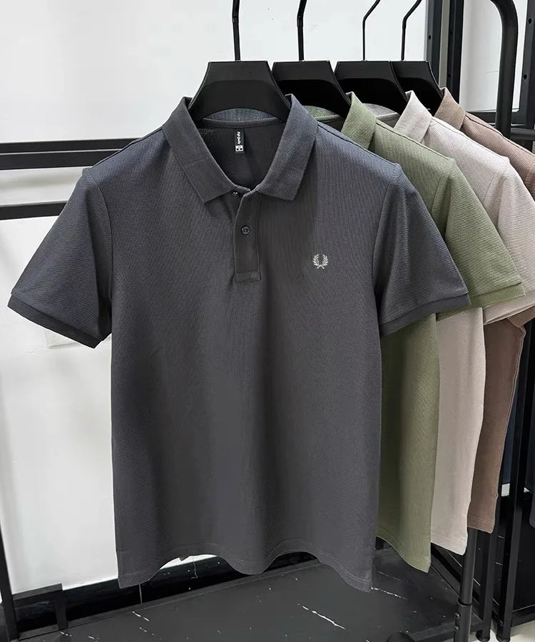 100% pure cotton summer new high-quality men's shortsleeved business casual comfortable polo shirt exquisite embroidery T-shirt