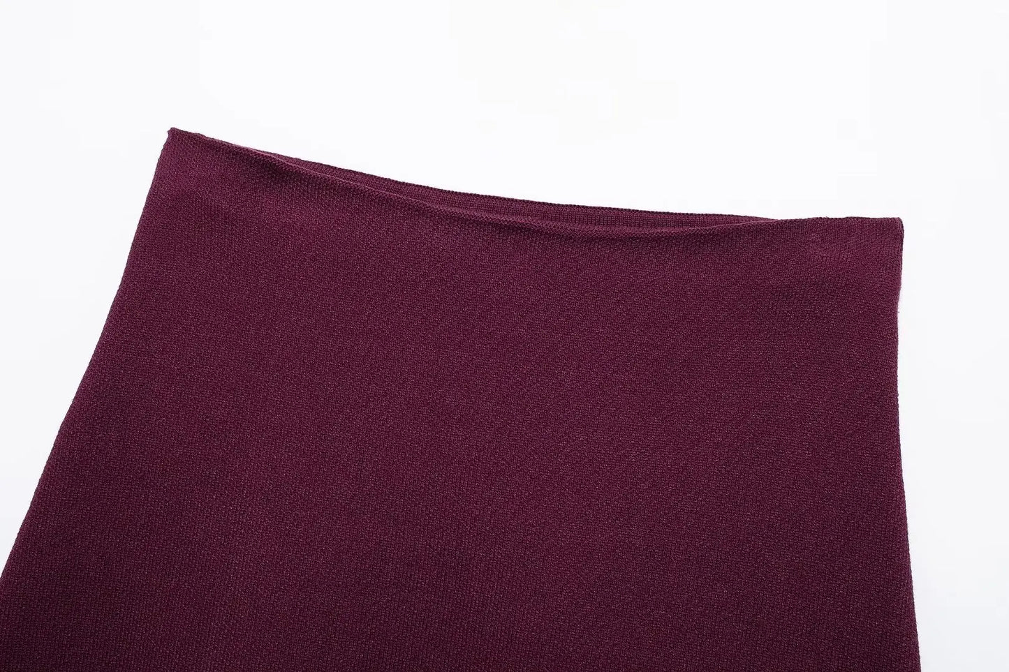 TRAFZA Women Elegant Knitted Coats Fashion Burgundy Red V-neck Slim Cardigan Autumn Office Lady Chic Solid Long Sleeve Outerwear