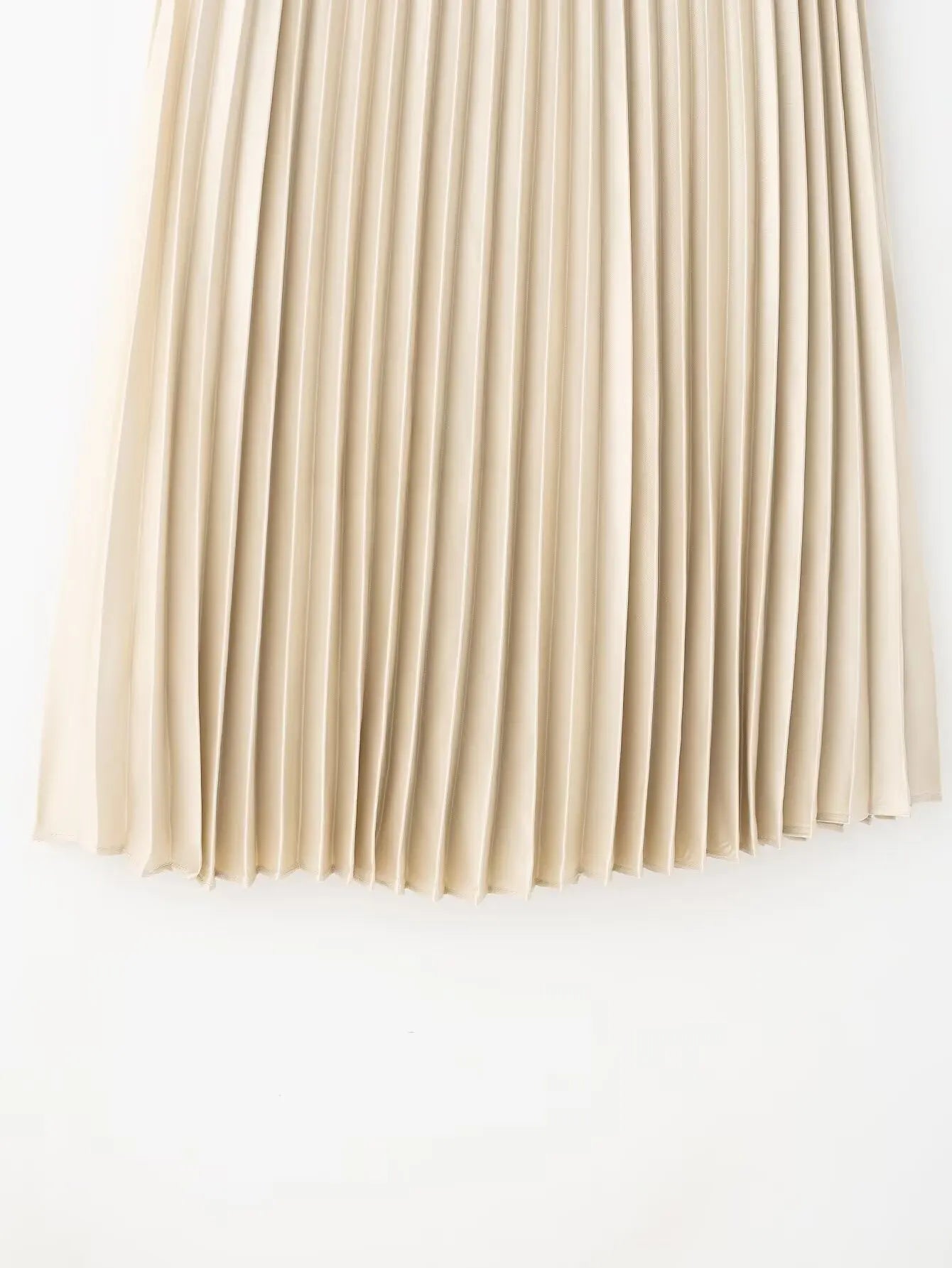 HXAO Women's Pleated Skirt Summer Brown Ruffle Skirt Cylinder Pleats Mid Waist Midi Skirt Fashion Elegant Women Long Skirt 2025