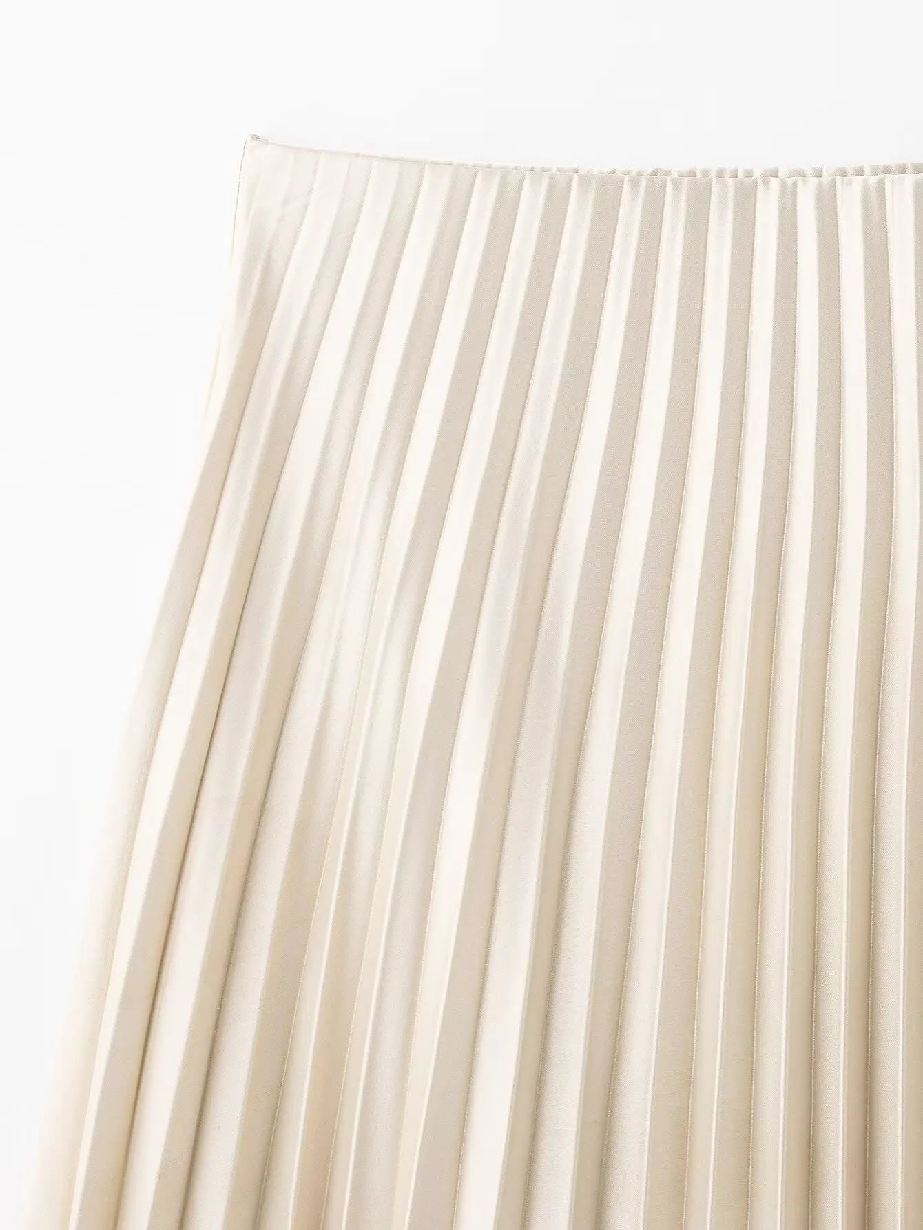 HXAO Women's Pleated Skirt Summer Brown Ruffle Skirt Cylinder Pleats Mid Waist Midi Skirt Fashion Elegant Women Long Skirt 2025