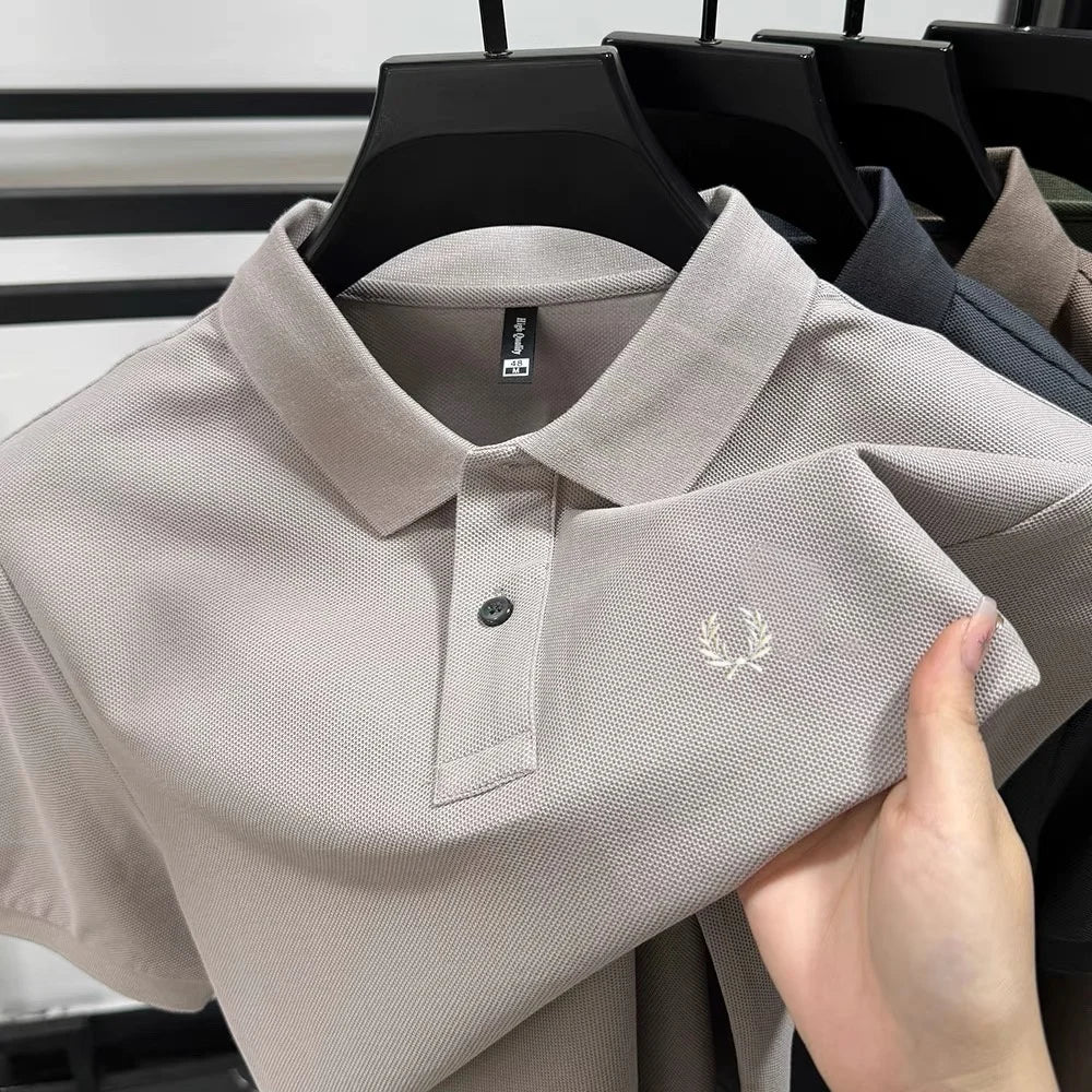 100% pure cotton summer new high-quality men's shortsleeved business casual comfortable polo shirt exquisite embroidery T-shirt