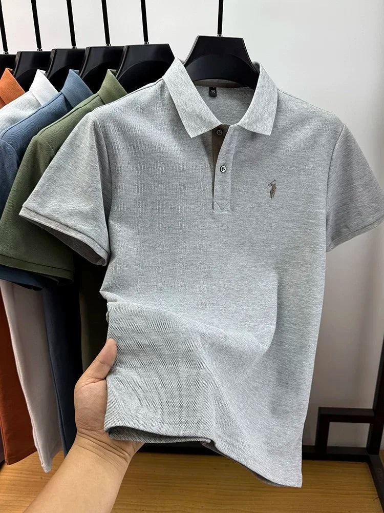 High end brand 100% cotton short sleeve polo shirt men's summer fashion designer new Paul pony embroidery casual golf T-shirt