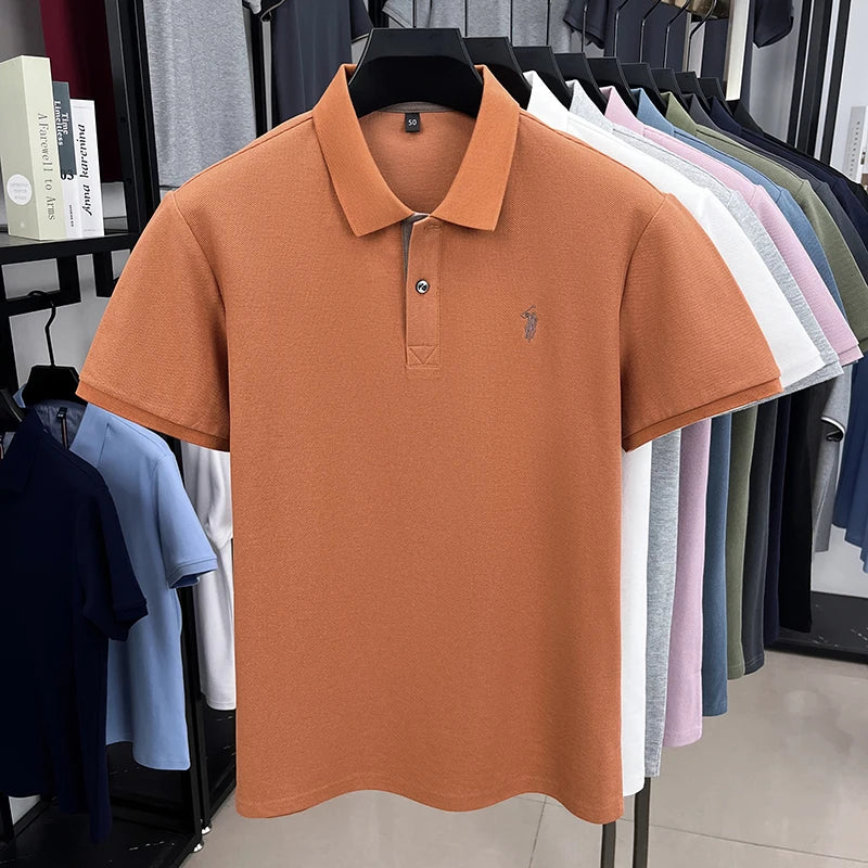 High end brand 100% cotton short sleeve polo shirt men's summer fashion designer new Paul pony embroidery casual golf T-shirt