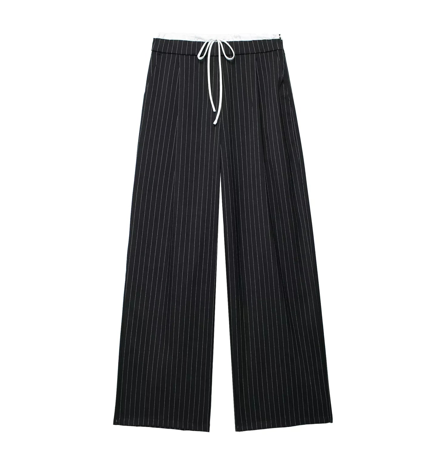 Made from soft, breathable fabric, it features a loose fit that elongates the silhouette, a high waist with drawstring adjustment, and a loose fit for maximum comfort. Ideal for casual looks, work, or leisure.
