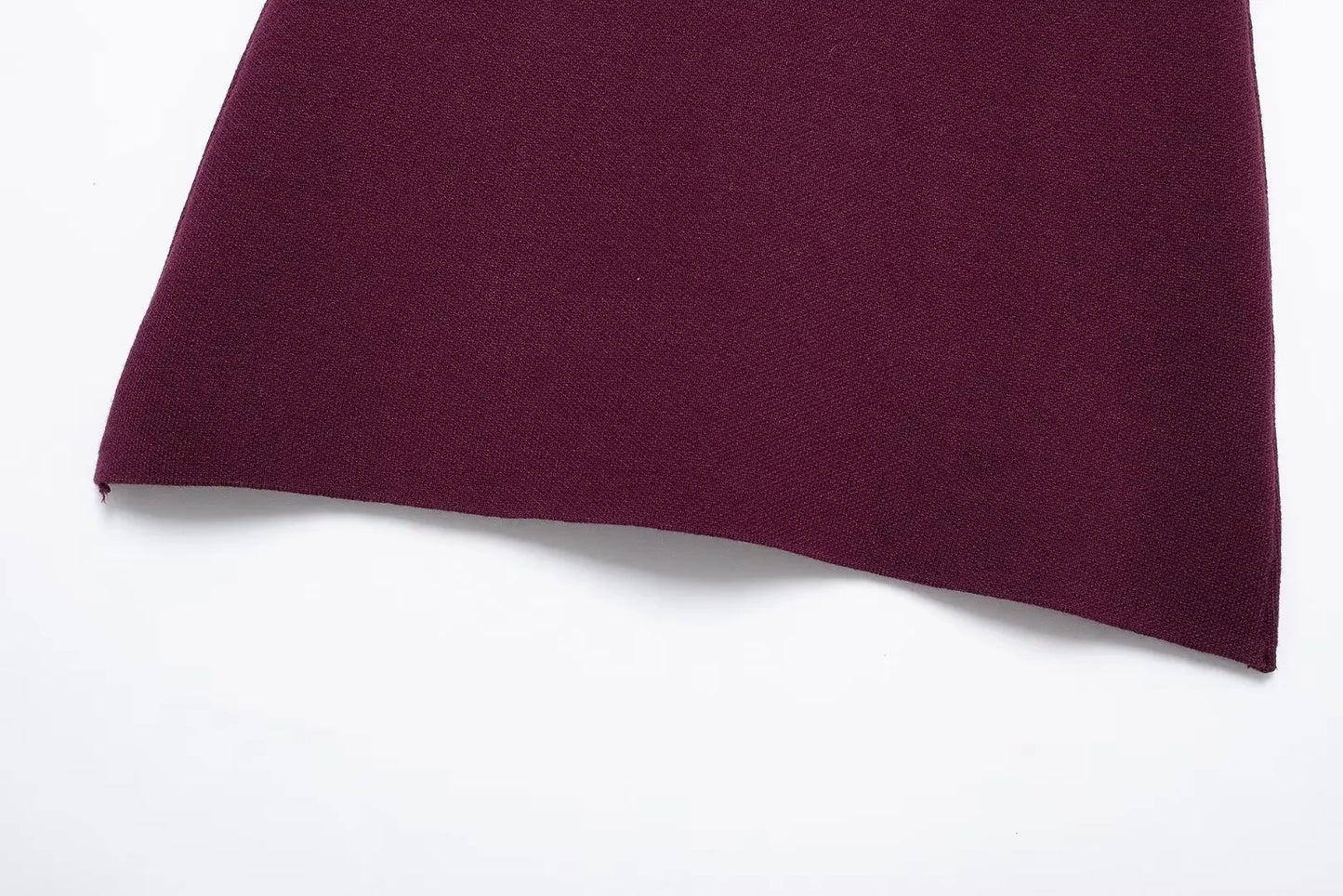 TRAFZA Women Elegant Knitted Coats Fashion Burgundy Red V-neck Slim Cardigan Autumn Office Lady Chic Solid Long Sleeve Outerwear
