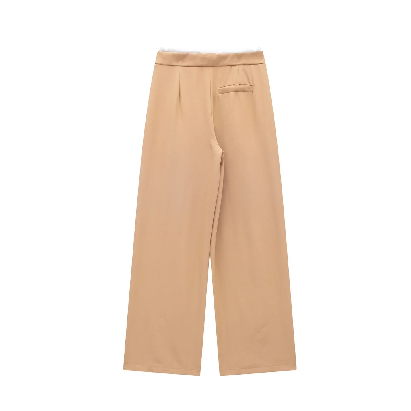 Made from soft, breathable fabric, it features a loose fit that elongates the silhouette, a high waist with drawstring adjustment, and a loose fit for maximum comfort. Ideal for casual looks, work, or leisure.