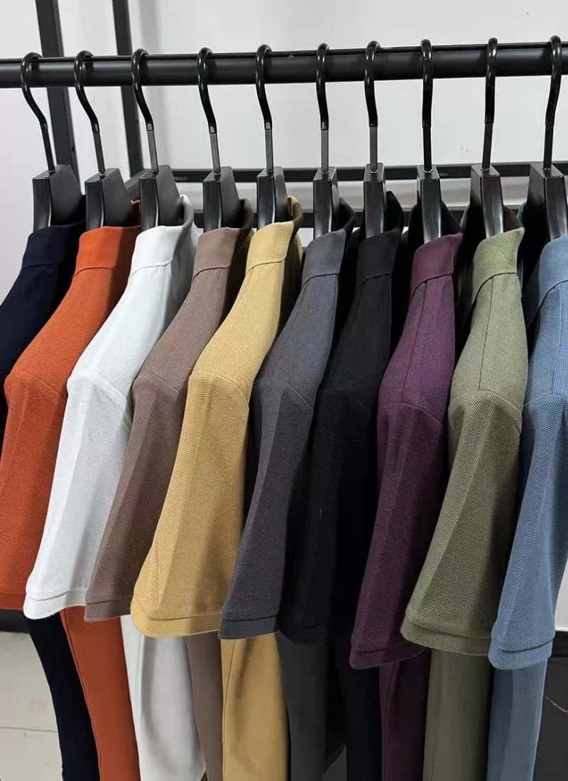 100% pure cotton summer new high-quality men's shortsleeved business casual comfortable polo shirt exquisite embroidery T-shirt