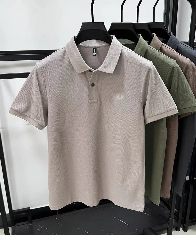 100% pure cotton summer new high-quality men's shortsleeved business casual comfortable polo shirt exquisite embroidery T-shirt