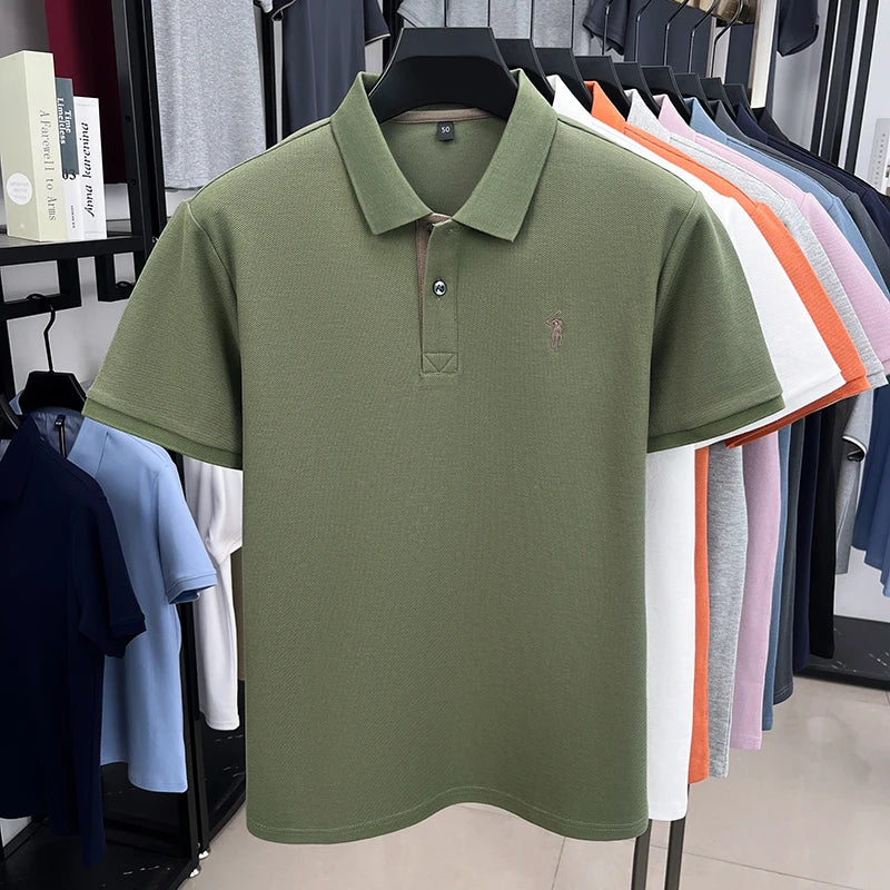 High end brand 100% cotton short sleeve polo shirt men's summer fashion designer new Paul pony embroidery casual golf T-shirt
