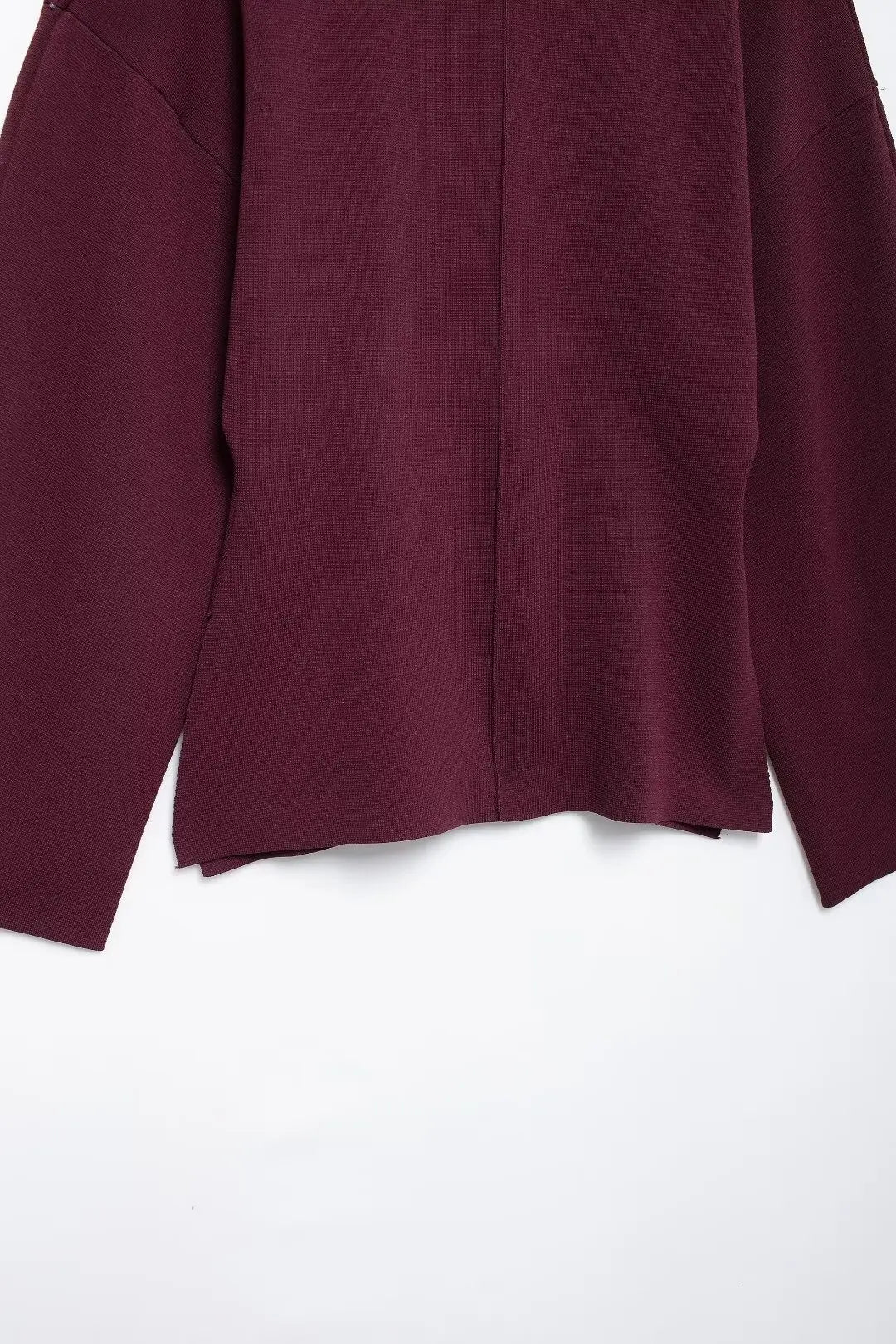 TRAFZA Women Elegant Knitted Coats Fashion Burgundy Red V-neck Slim Cardigan Autumn Office Lady Chic Solid Long Sleeve Outerwear