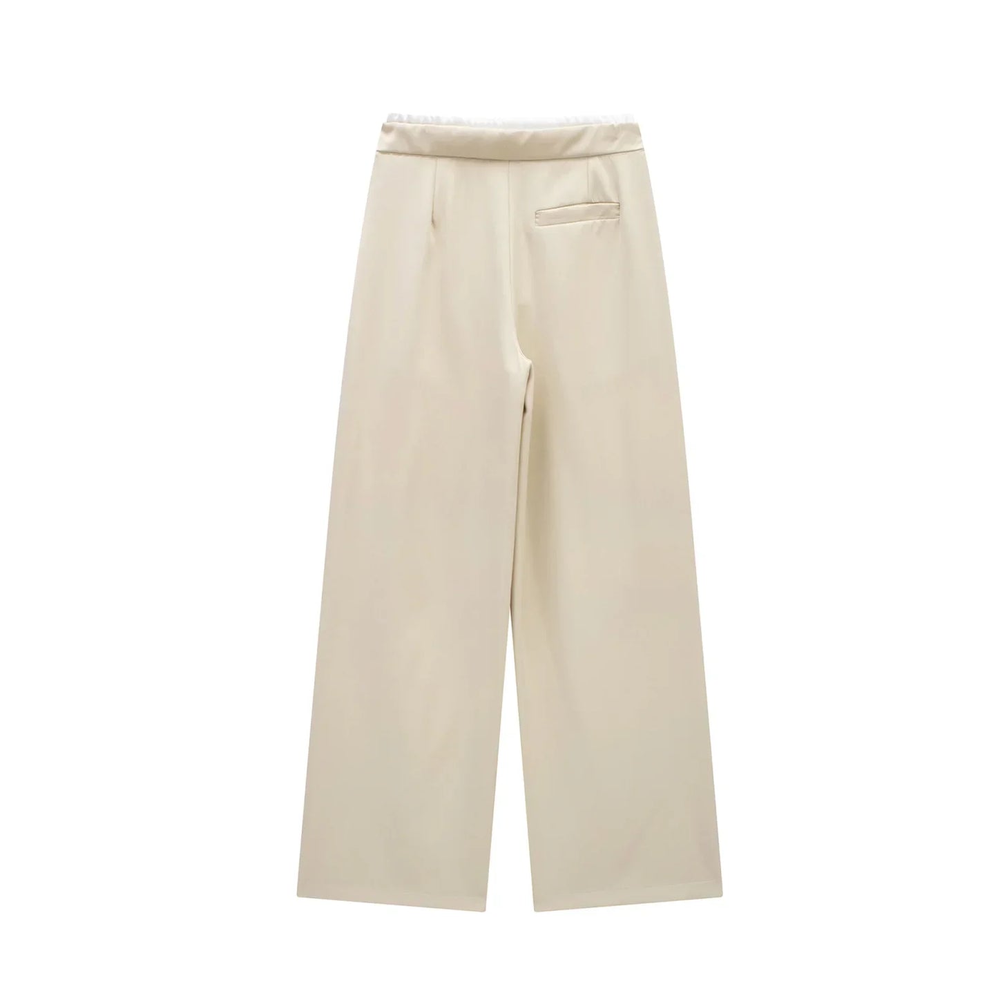 Made from soft, breathable fabric, it features a loose fit that elongates the silhouette, a high waist with drawstring adjustment, and a loose fit for maximum comfort. Ideal for casual looks, work, or leisure.
