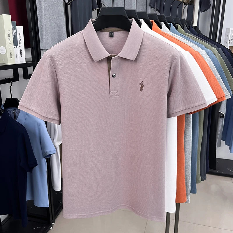 High end brand 100% cotton short sleeve polo shirt men's summer fashion designer new Paul pony embroidery casual golf T-shirt