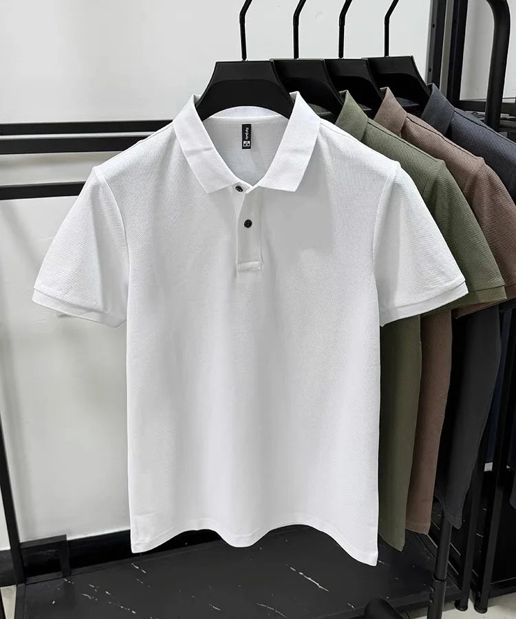100% pure cotton summer new high-quality men's shortsleeved business casual comfortable polo shirt exquisite embroidery T-shirt