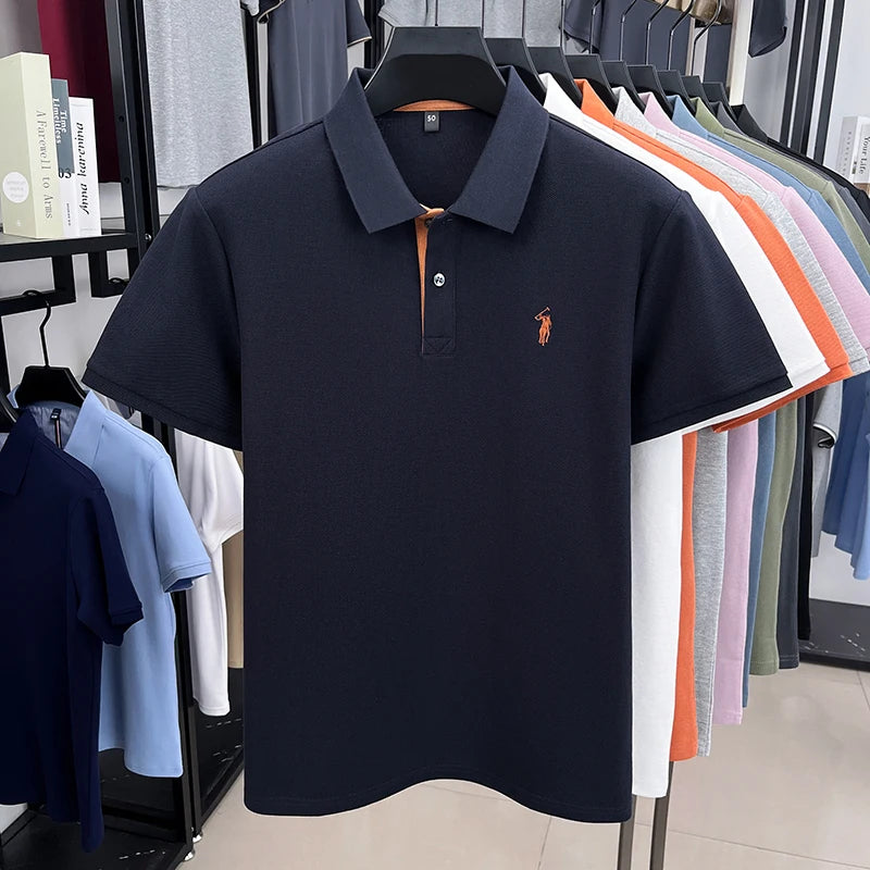 High end brand 100% cotton short sleeve polo shirt men's summer fashion designer new Paul pony embroidery casual golf T-shirt
