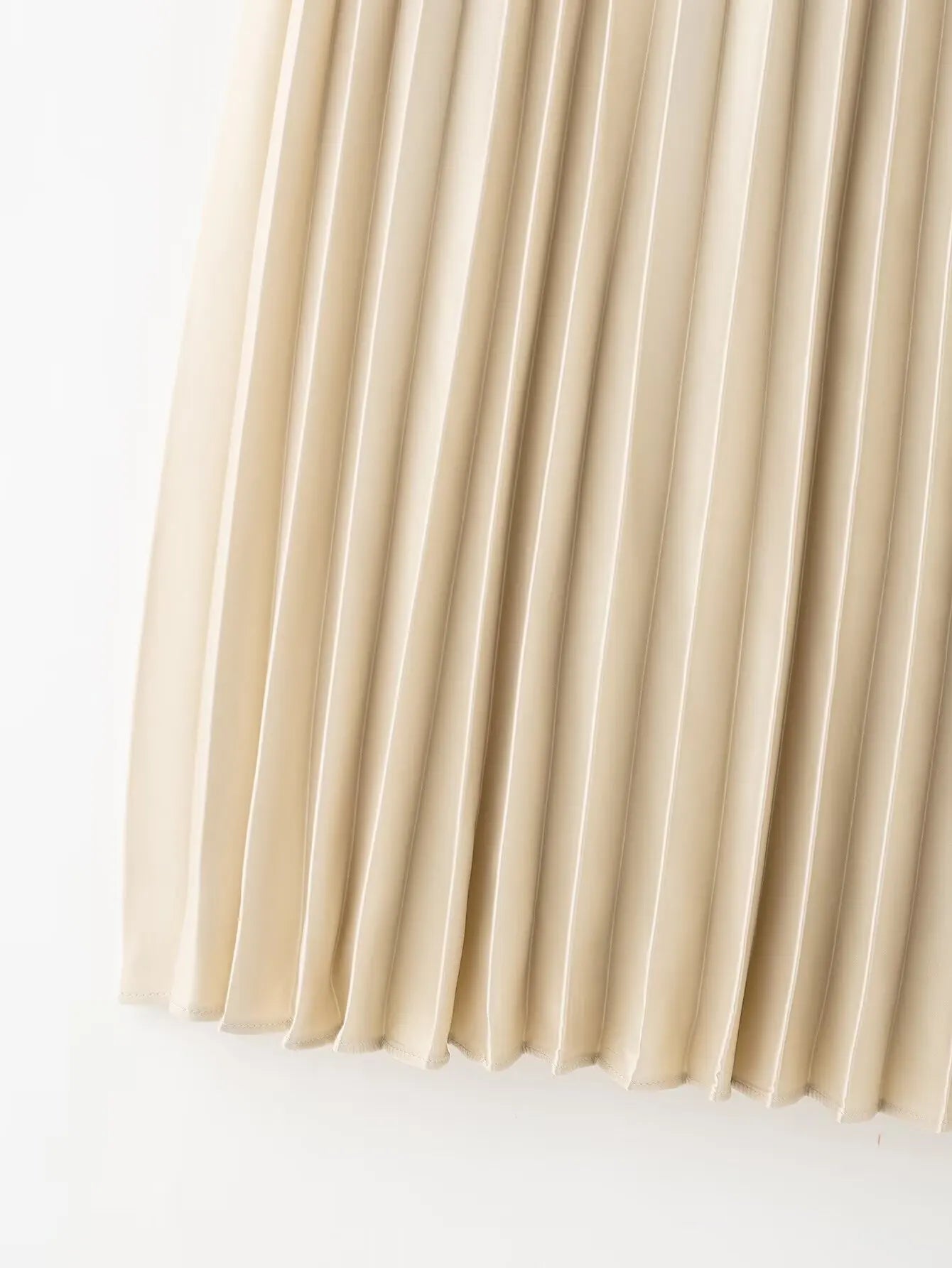 HXAO Women's Pleated Skirt Summer Brown Ruffle Skirt Cylinder Pleats Mid Waist Midi Skirt Fashion Elegant Women Long Skirt 2025